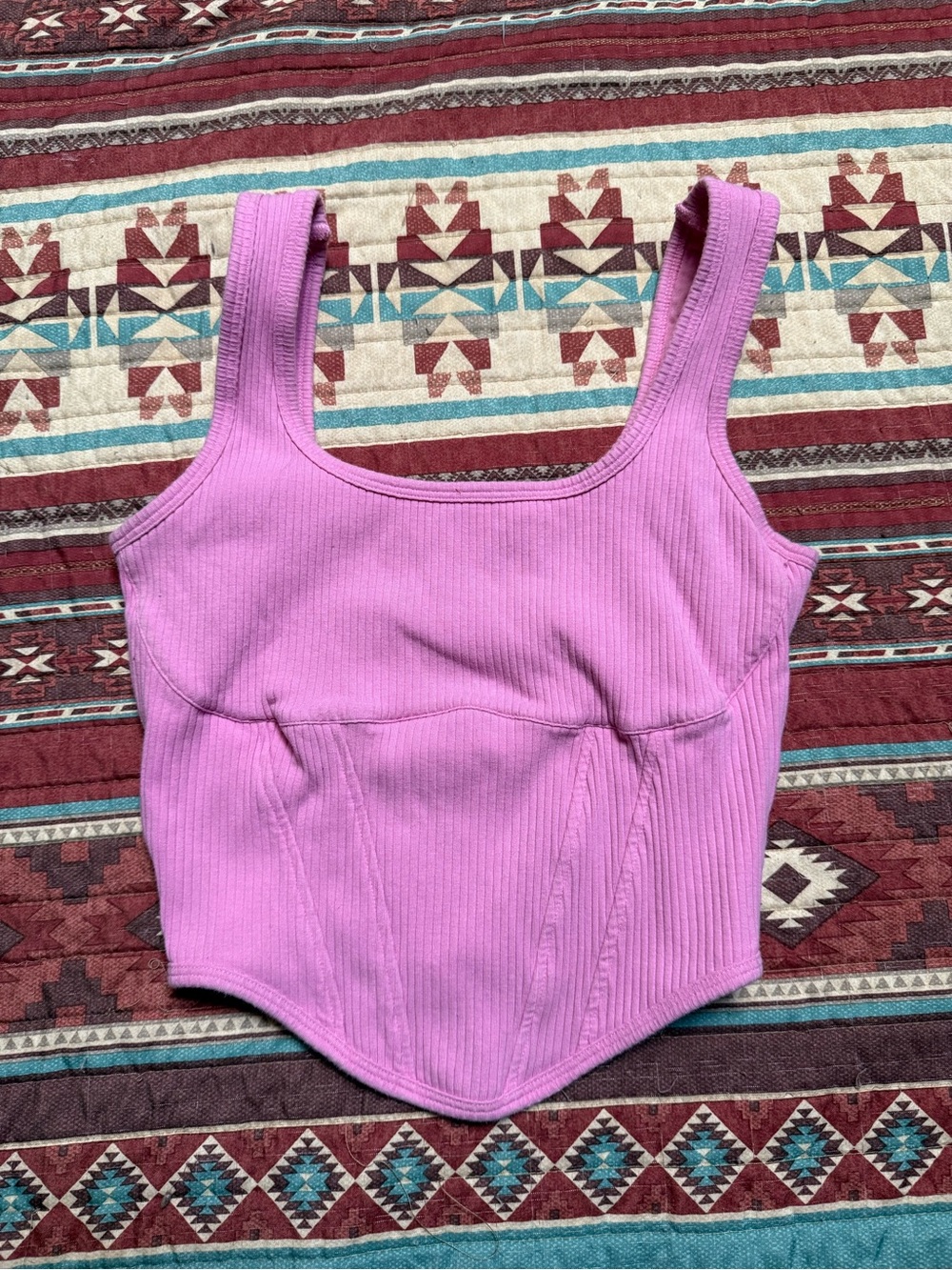 PINK Ribbed Tank Top size small